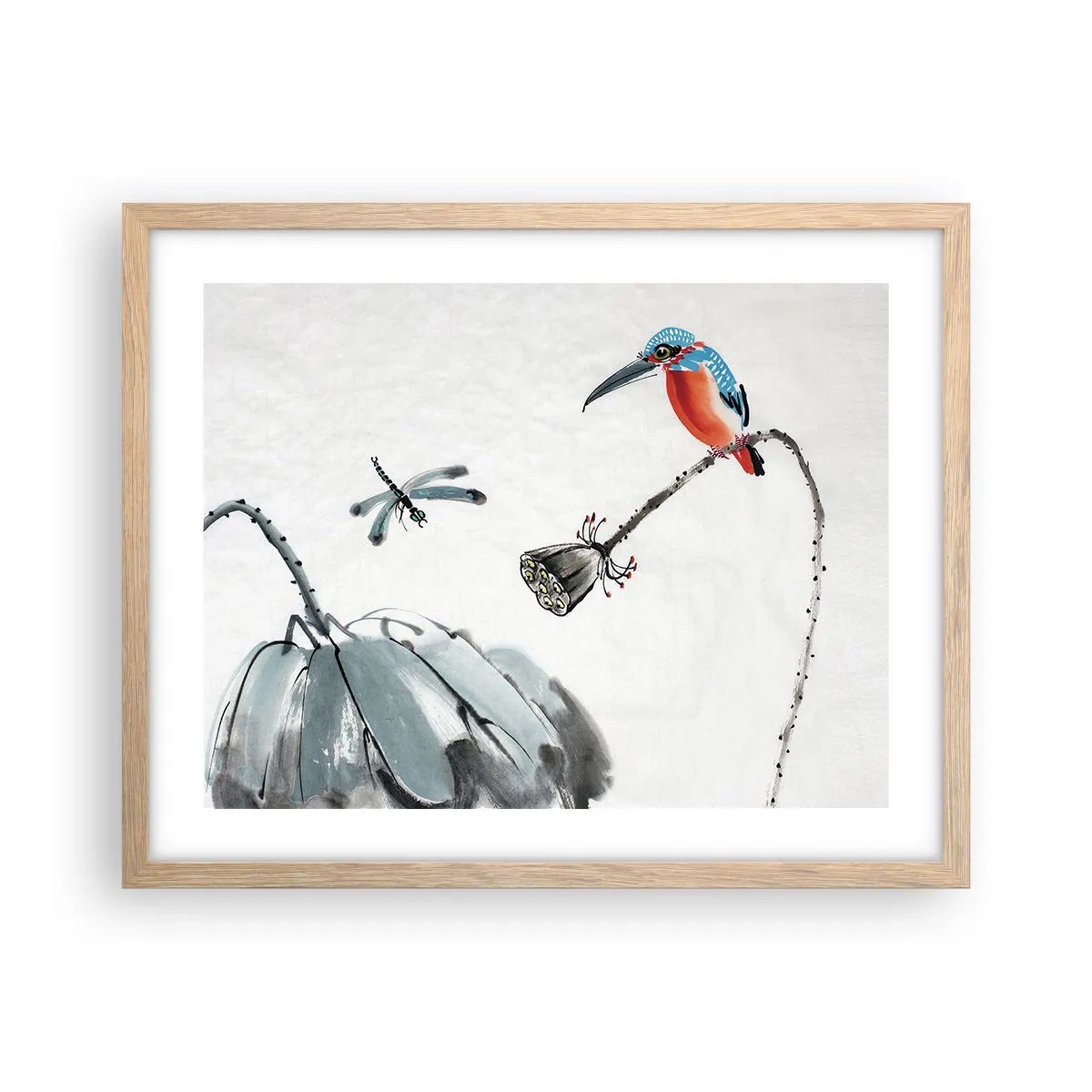 Poszter világos tölgy keretben - A rét élete - 50x40 cm