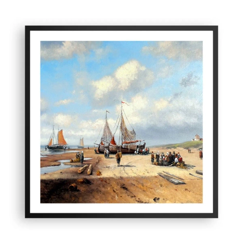 Poszter fehér keretben - Egy sikeres fogás után - 60x60 cm