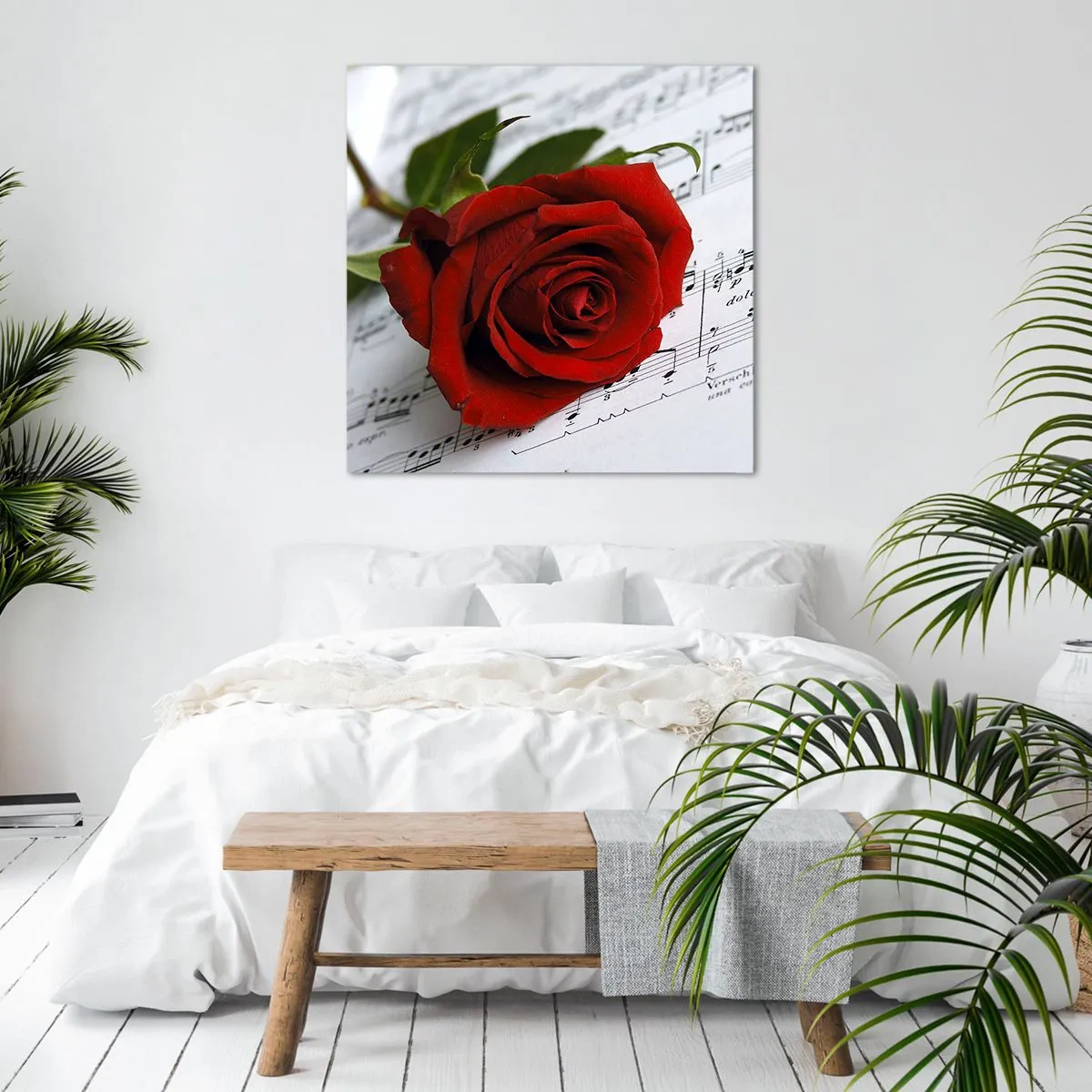 Vászonkép - Érzések zenéje skarlátvörös színben - 50x50 cm