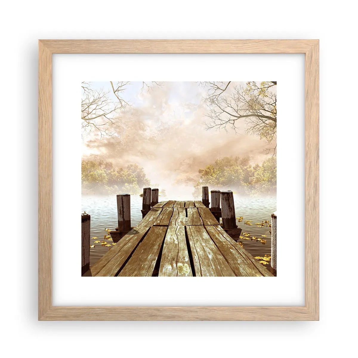 Poszter világos tölgy keretben - Az ősz enyhe szomorúsága - 30x30 cm