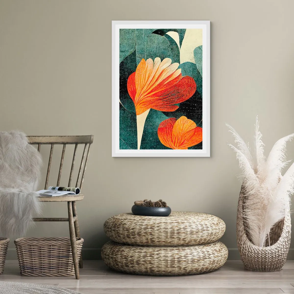 Poszter fekete keretben - A trópusok forrósága és a zöldellő hűvösség - 70x100 cm