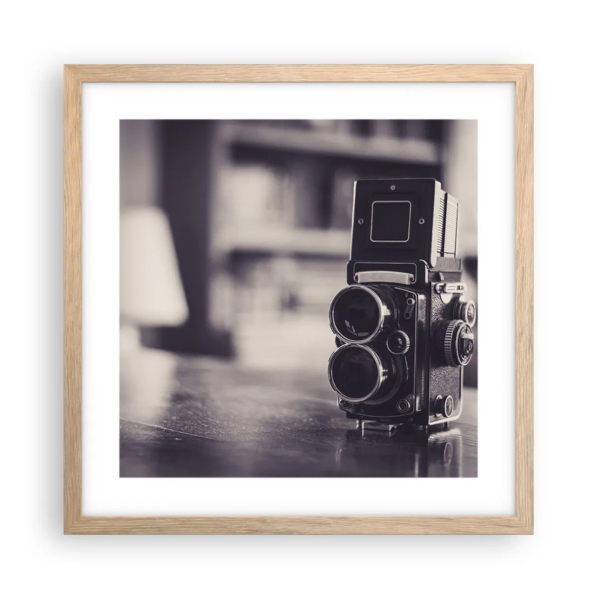 Poszter világos tölgy keretben - Egy régi fénykép varázsa - 40x40 cm