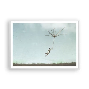 Poszter fekete keretben - Sárkányrepülők, pitypangok, szél - 100x70 cm