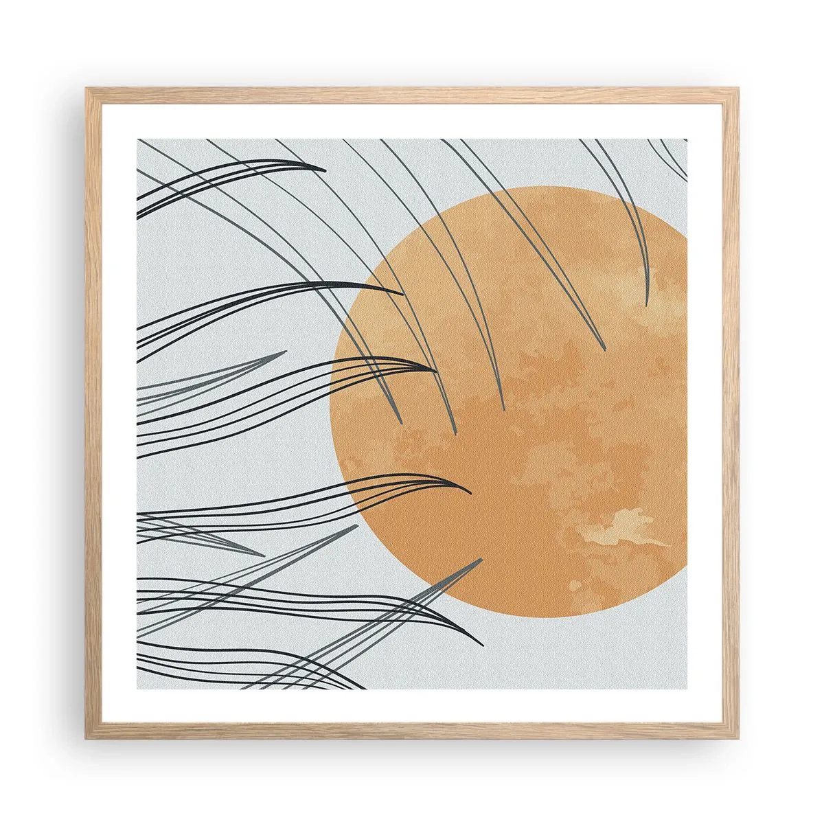 Poszter világos tölgy keretben - Mindig a nap felé - 60x60 cm