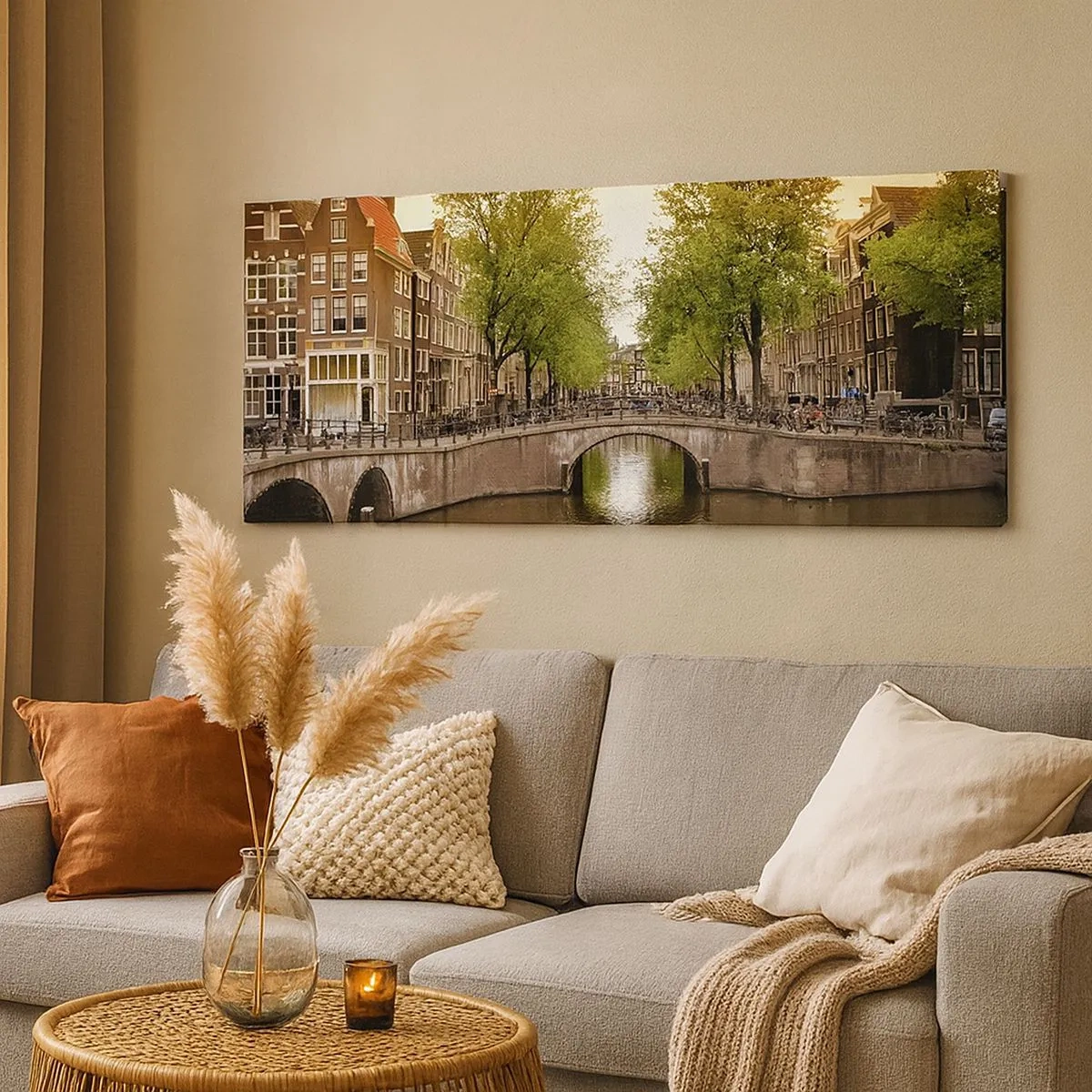 Vászonkép - Hajóval vagy biciklivel? - 100x40 cm