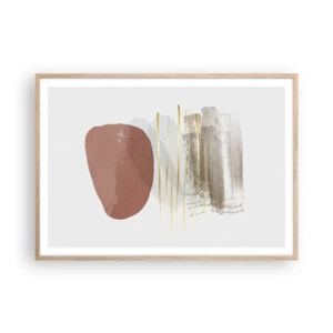 Poszter világos tölgy keretben - Absztrakt oszlopsor - 100x70 cm