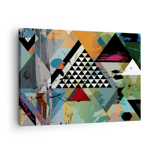 Vászonkép - Geometriai formák és színek absztrakt kompozíciója. - 70x50cm - Milyen egyszerű - Modern fali dekoráció nappalihoz és hálószobához ARTTOR