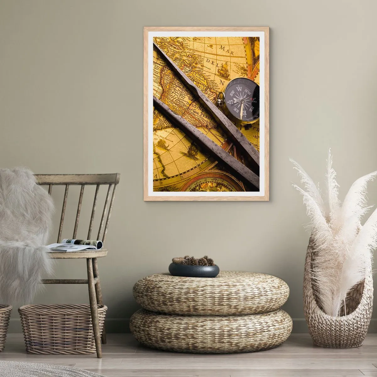 Poszter világos tölgy keretben - Hol vannak ezek a kincsek? - 40x50 cm