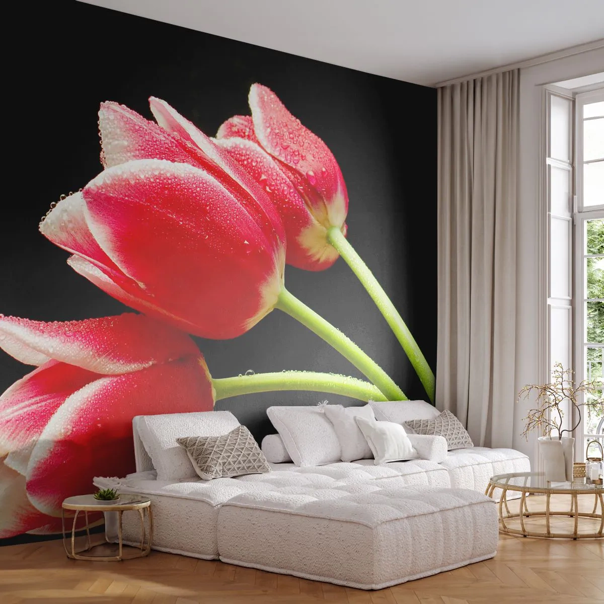 Fotótapéta Premium Canvas - A tiszta szerelem ígérete - Virágok, Tulipánok, Természet - 250x175 cm