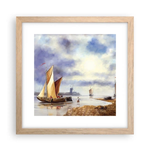 Poszter világos tölgy keretben - A tengerészek visszatérése - 30x30 cm