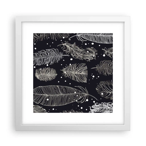 Poszter fekete keretben - Tollas csipke - 30x30 cm