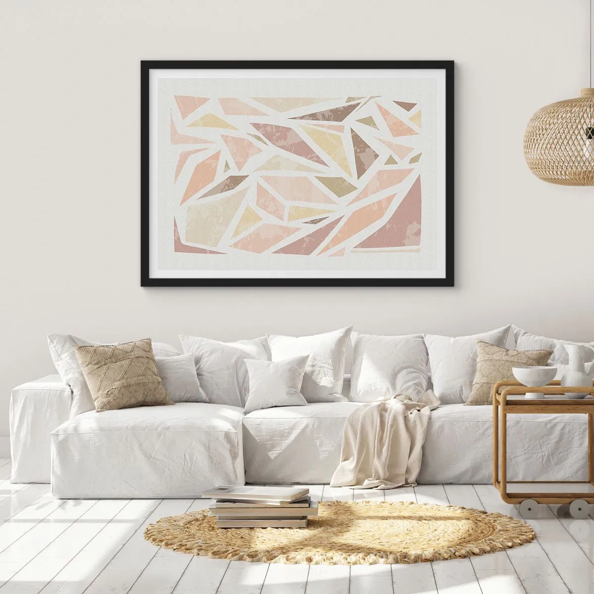 Poszter fehér keretben - Üvegfestmény kompozíció - 70x50 cm