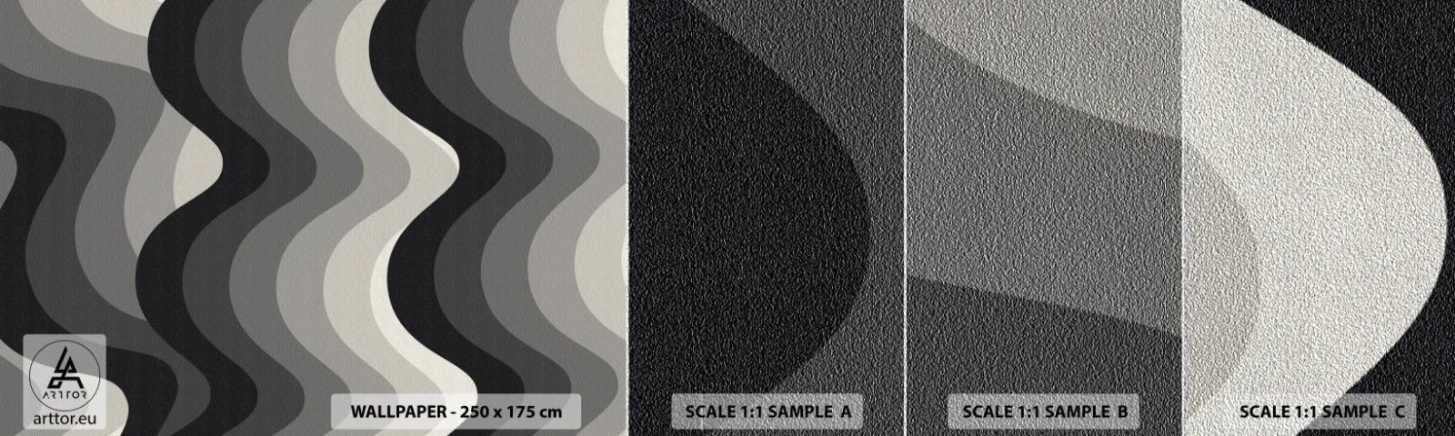 Fotótapéta Minta Premium Sand - Hullám a hullám után - Vonalak, Hullámok, Absztrakció - 100x30 cm