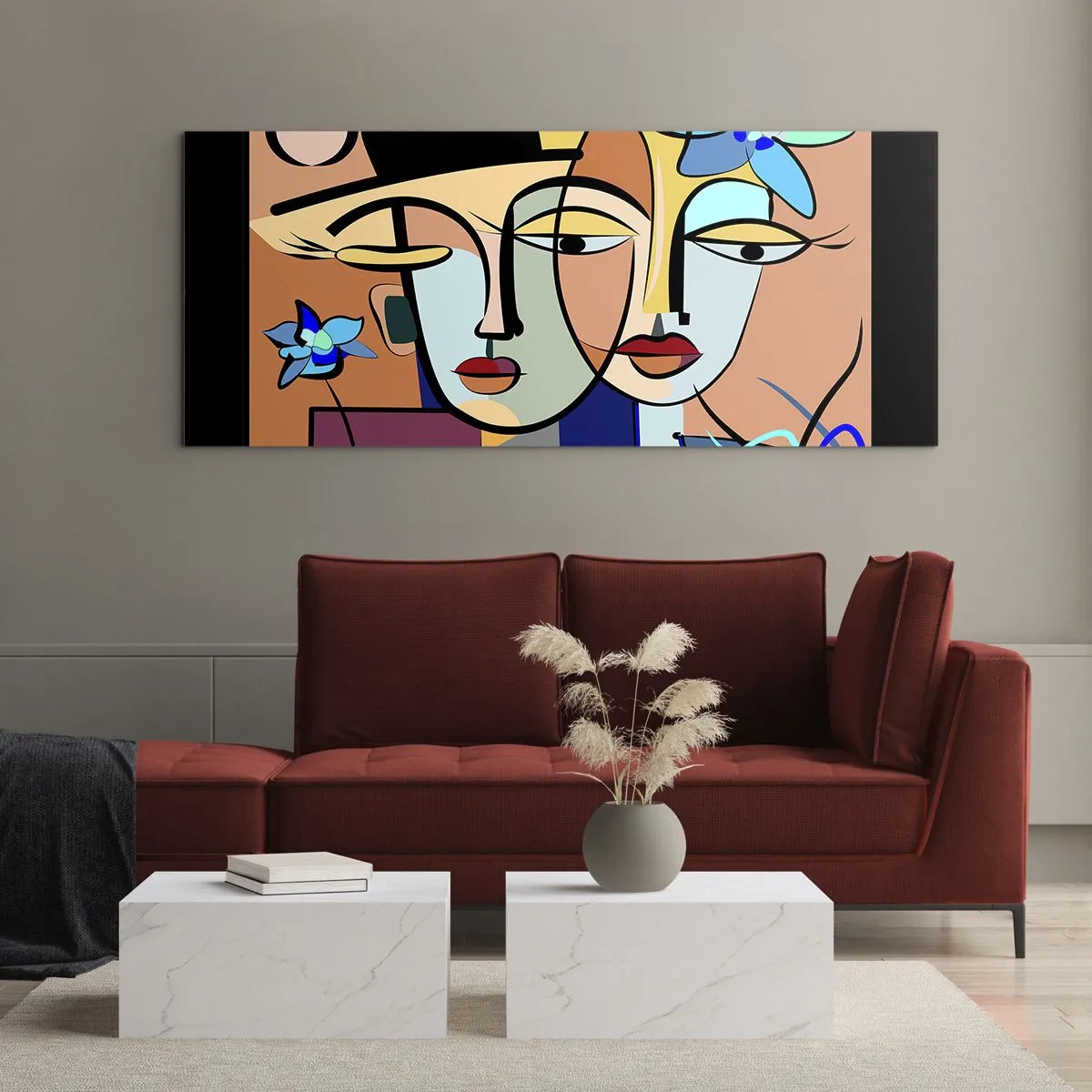 Üveg kép - Picasso randez vous - 140x50 cm