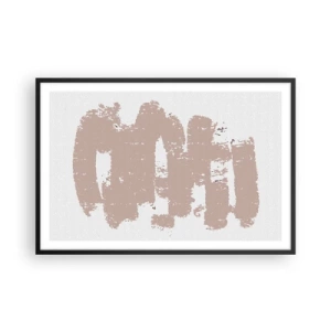 Poszter fehér keretben - Absztrakció lágy rózsaszínben - 91x61 cm