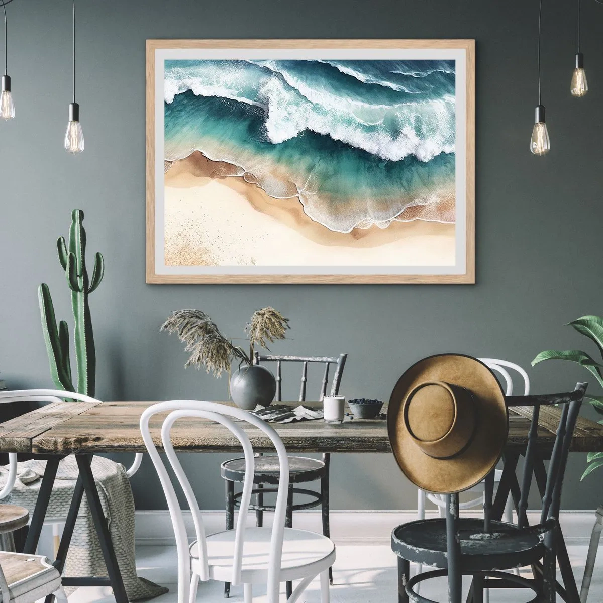 Poszter világos tölgy keretben - Egy örök találkozás - 100x70 cm