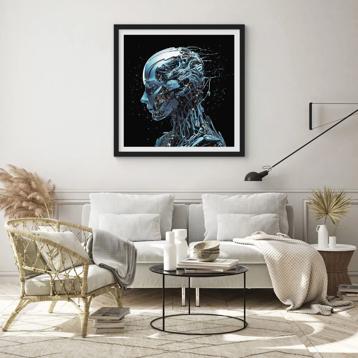 Poszter fehér keretben - A technológia egy nő - 60x60 cm