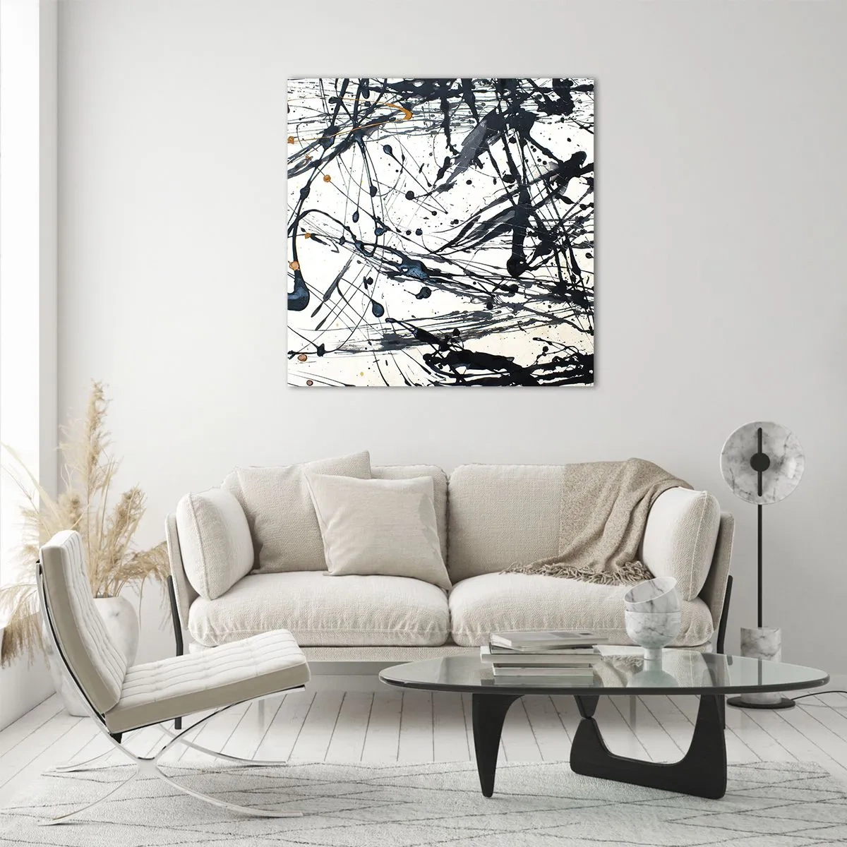 Üveg kép - Expresszionista absztrakció - 40x40 cm