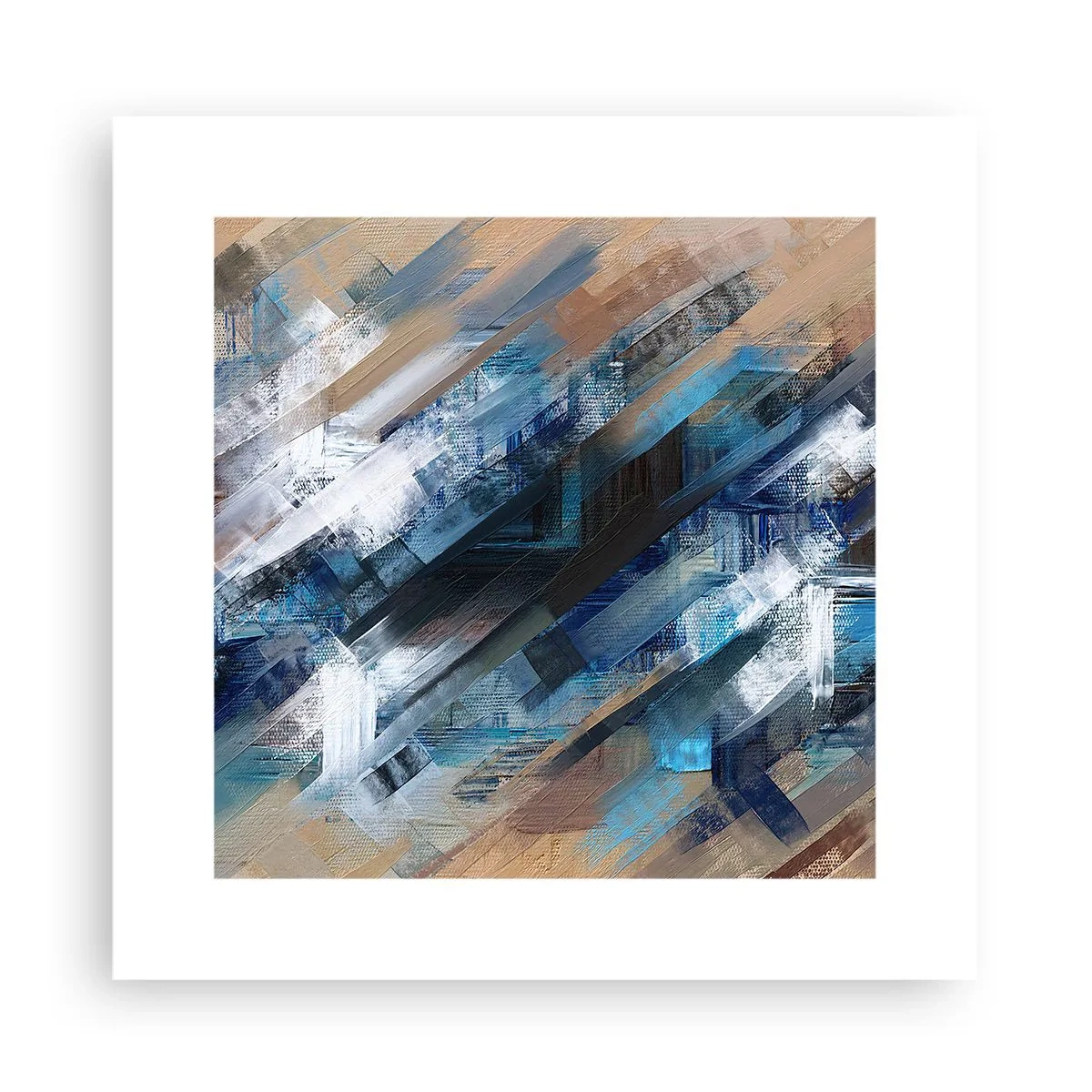 Poszter - Kék ferdén - 30x30 cm