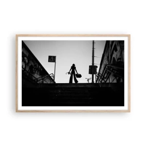 Poszter világos tölgy keretben - Városi vándorlás - 91x61 cm