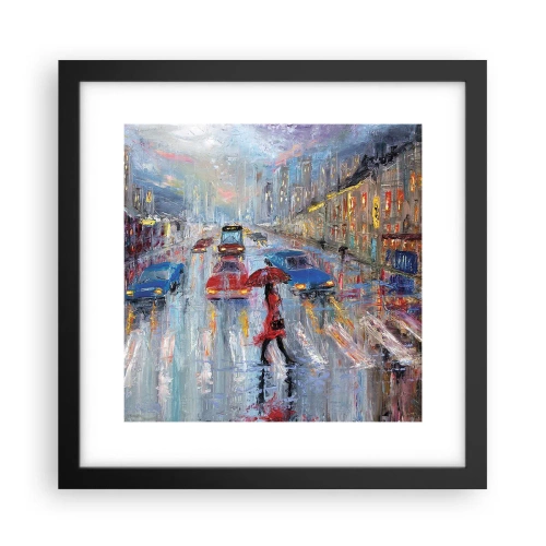 Poszter fehér keretben - Esős délután a városban - 30x30 cm