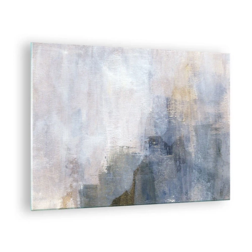 Üveg kép - Egy absztrakt kompozíció hideg kék és bézs árnyalatokban. - 70x50cm - Színtónusok és akkordok - Modern fali dekoráció nappalihoz és hálószobához ARTTOR