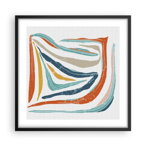 Poszter fehér keretben - Barátságosan mosolygó absztrakció - 50x50 cm