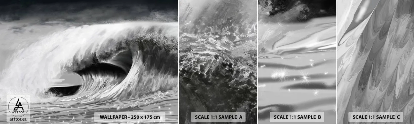 Fotótapéta Minta Öntapadós Deluxe Sticker - Az óceán haragja - Tenger, óceán, Magas Hullám - 100x30 cm