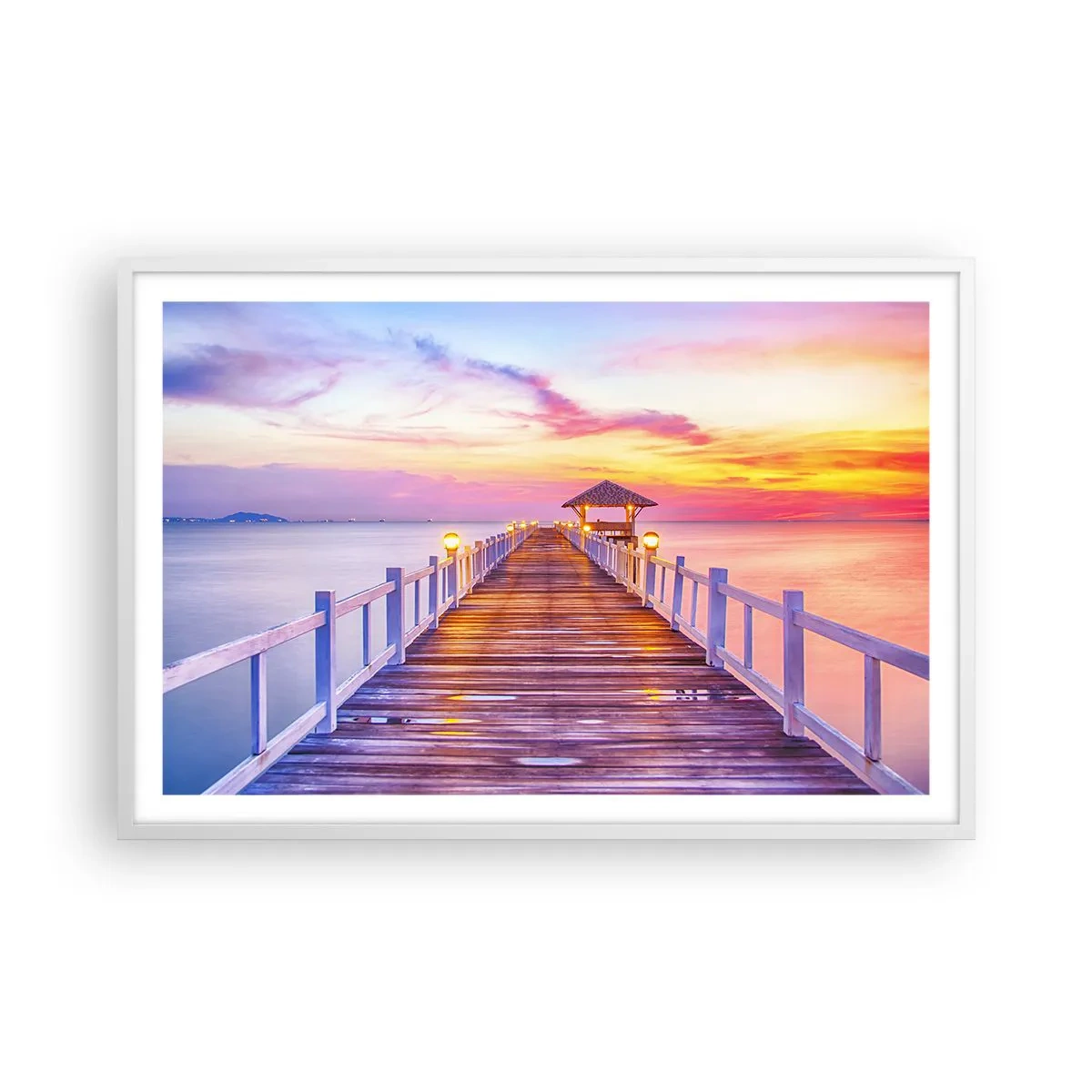 Poszter fekete keretben - Az est lilás-arany csendje - 91x61 cm