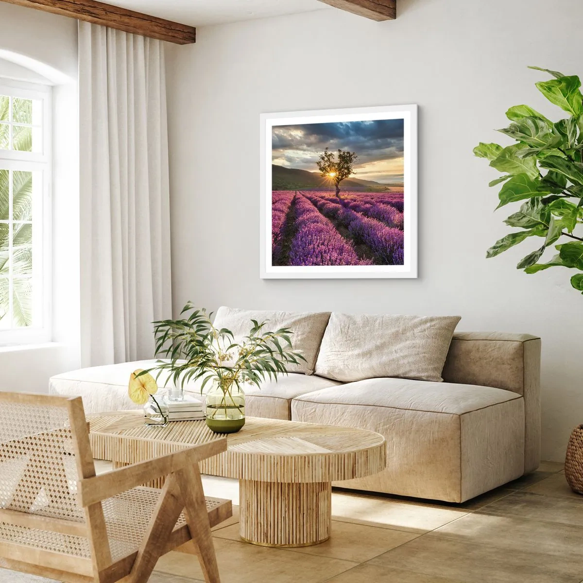 Poszter fekete keretben - Lila színű illat - 60x60 cm
