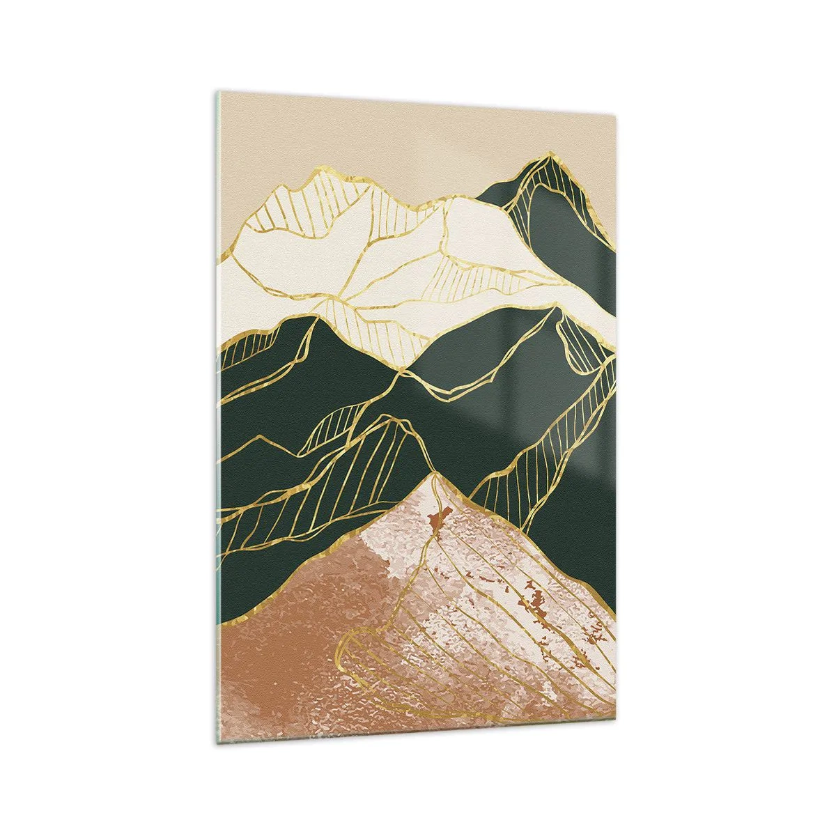 Üveg kép - Arany csúcsok - 70x100 cm