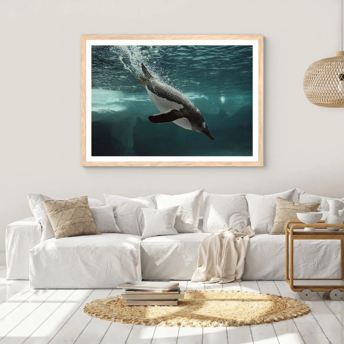 Poszter világos tölgy keretben - Üdv a világomban - 100x70 cm