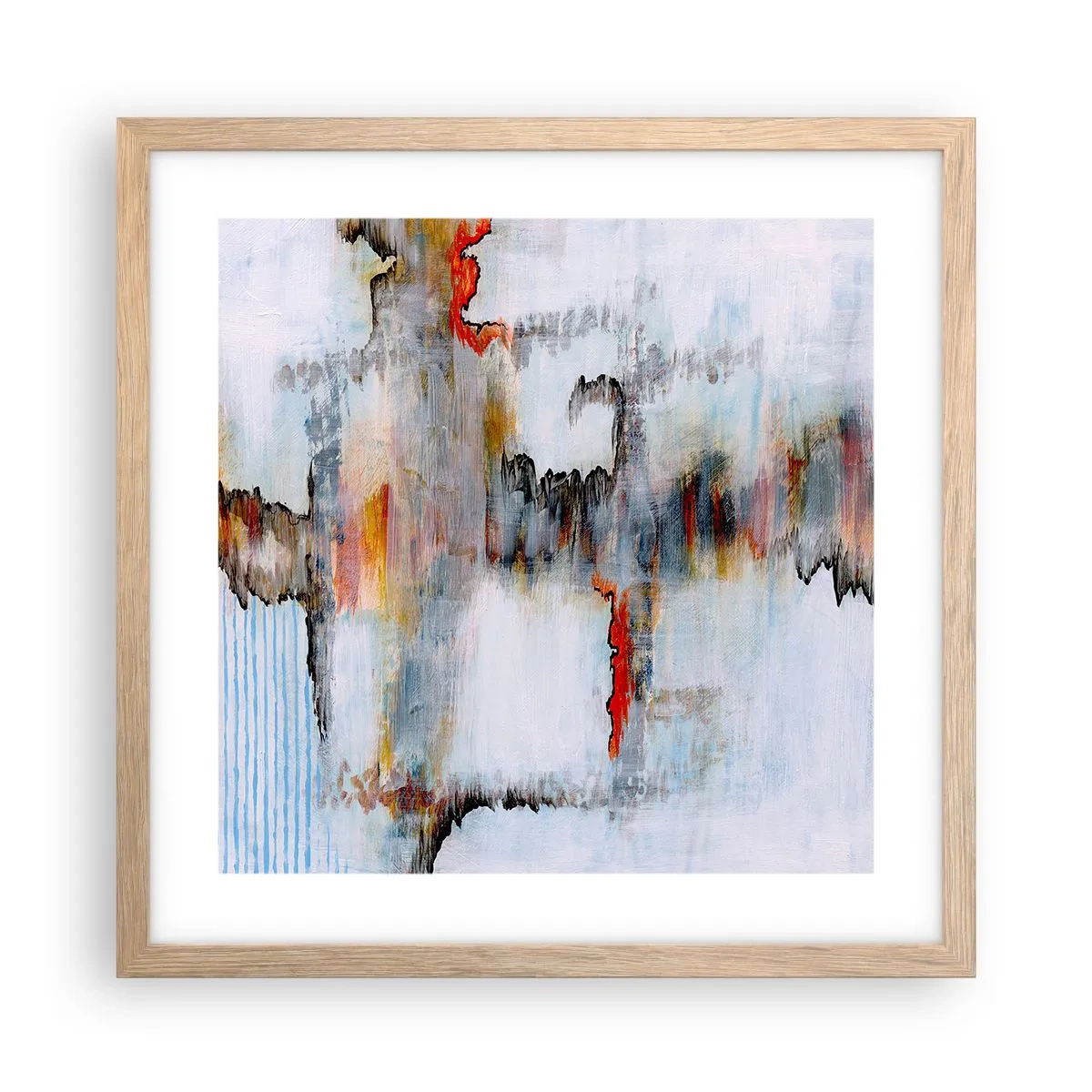 Poszter világos tölgy keretben - Egy bottal a vízen - 40x40 cm