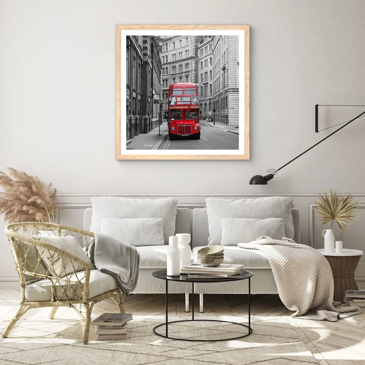 Poszter világos tölgy keretben - A mindennapi életnek nem kell szürkének lennie - 60x60 cm