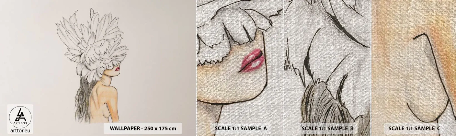 Fotótapéta Minta Premium Canvas - Koronás szépség - Absztrakció, Nő, Test - 100x30 cm