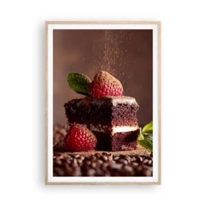 Poszter világos tölgy keretben - Az élet édes - 70x100 cm