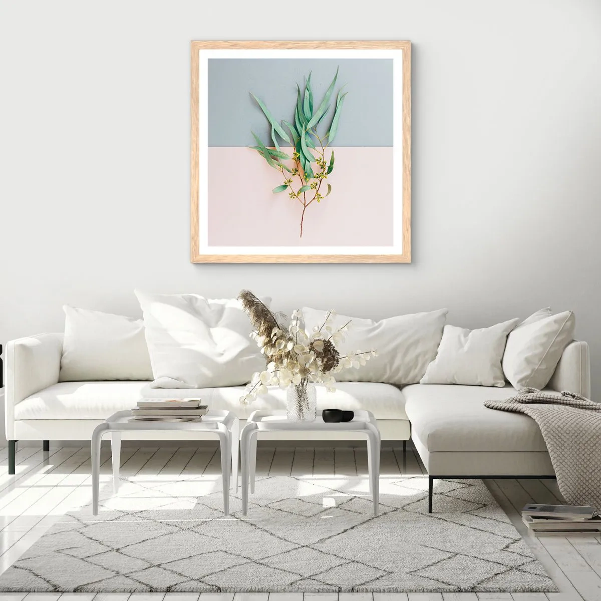 Poszter világos tölgy keretben - Pasztell finomság - 50x50 cm