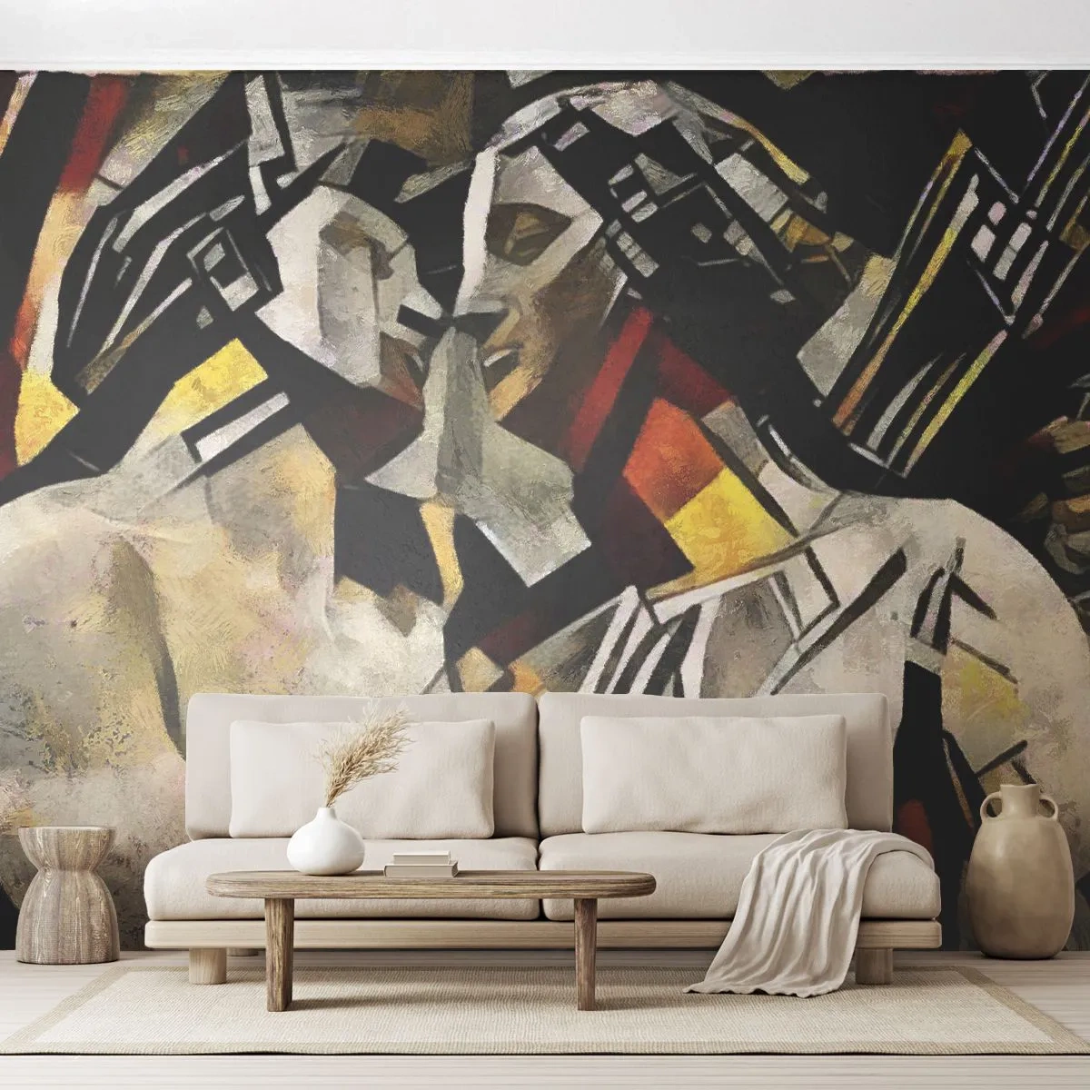 Fotótapéta Standard Eco - Szoborszerű csók - Szerelmes pár, Kubizmus, Csók - 400x280 cm