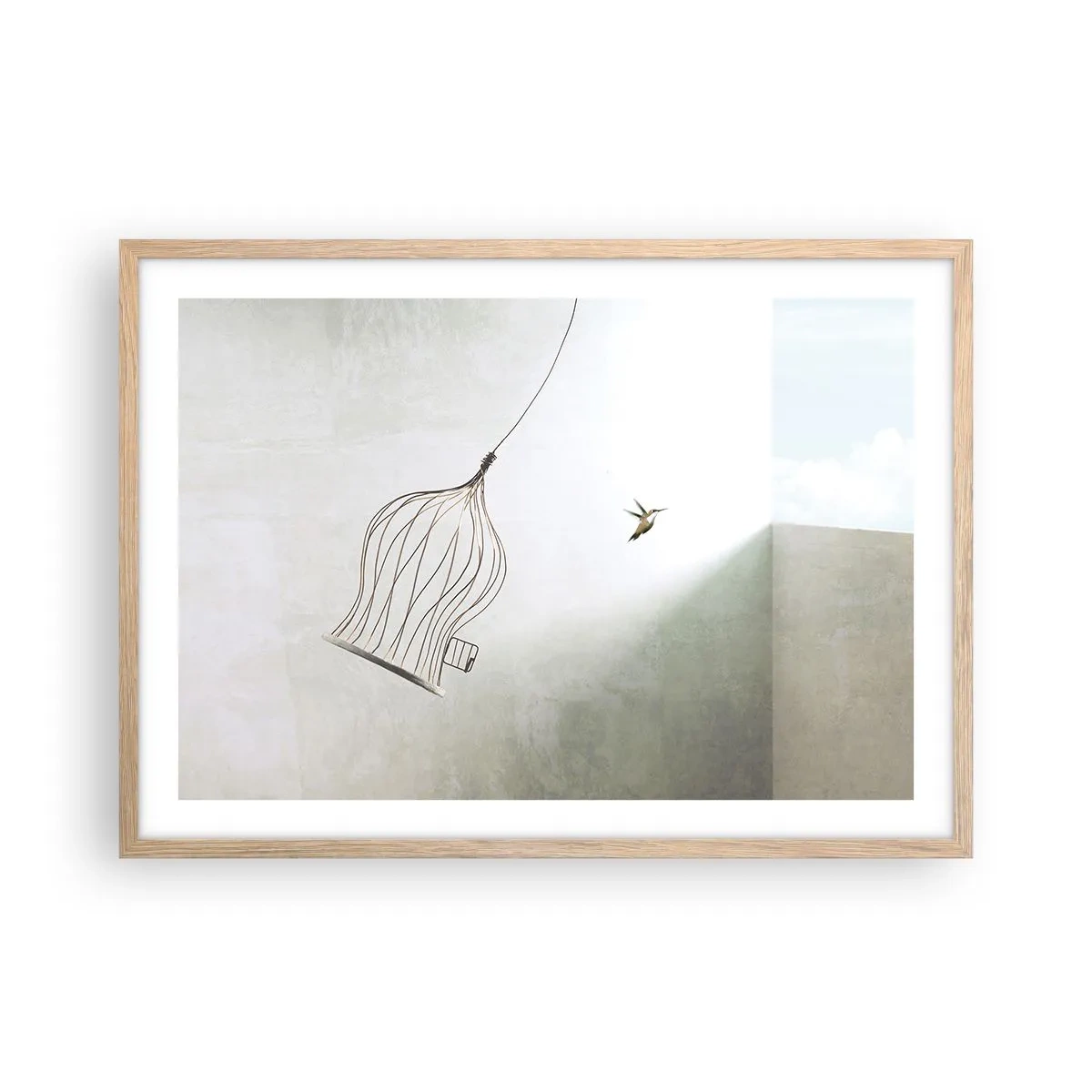 Poszter világos tölgy keretben - Az elememen - 70x50 cm