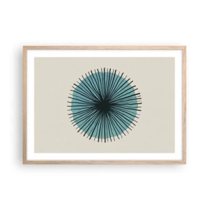 Poszter világos tölgy keretben - Ragyogóan a kékben - 70x50 cm