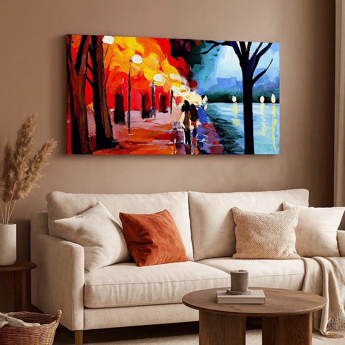 Vászonkép - Lángoló ősz a parkban - 30x30 cm