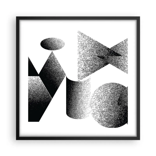 Poszter fehér keretben - Szögek és oválisok - 50x50 cm