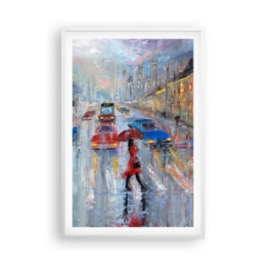 Poszter fekete keretben - Esős ​​délután a városban - 61x91 cm