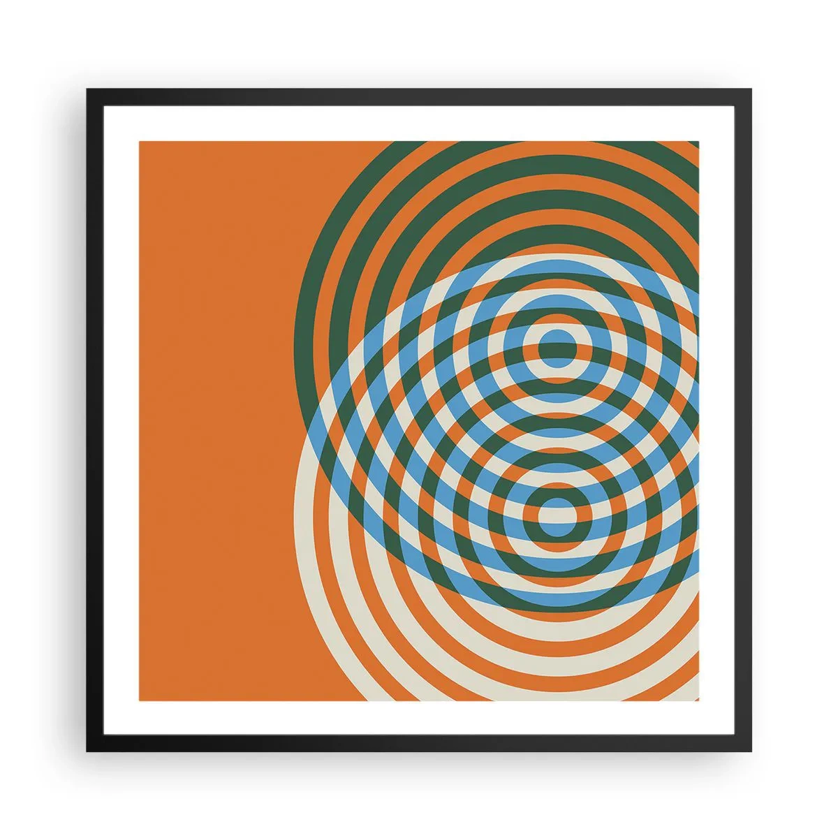 Poszter fehér keretben - Absztrakt körkörös variáció - 60x60 cm