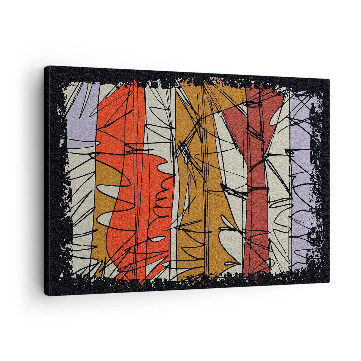 Vászonkép - Absztrakt kompozíció intenzív színekben - 70x50cm - Spontán kompozíció - Modern fali dekoráció nappalihoz és hálószobához ARTTOR
