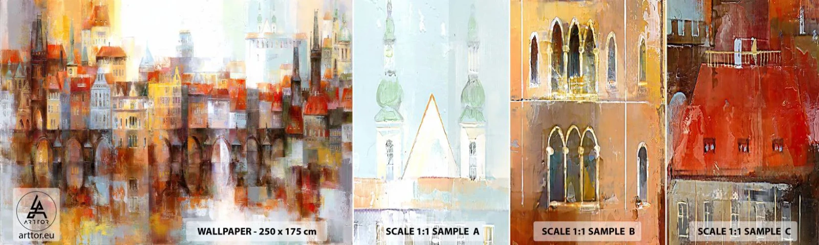 Fotótapéta Minta Standard Eco - A híd alatt is gyönyörű - Város, Prága, Építészet - 100x30 cm