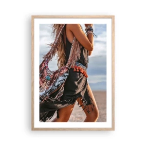 Poszter világos tölgy keretben - Sámán párja - 50x70 cm