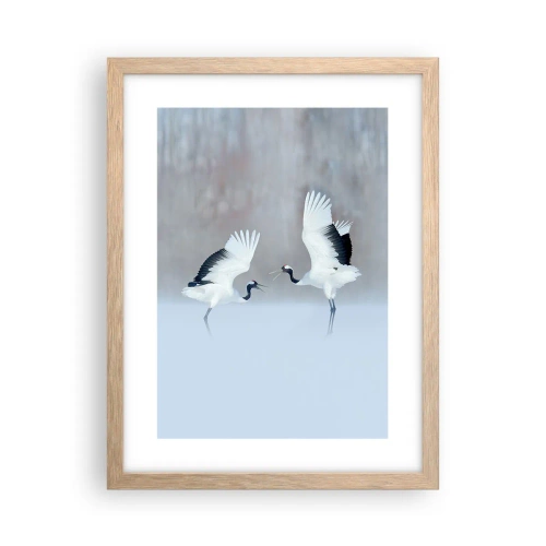 Poszter világos tölgy keretben - Tánc a ködben - 30x40 cm