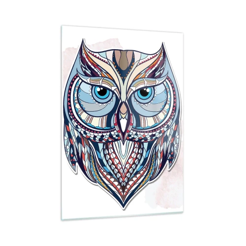 Üveg kép - Kidolgozott díszbagoly - 50x70 cm