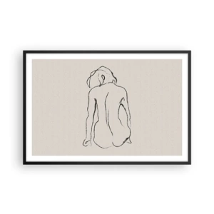 Poszter fehér keretben - Lány meztelenül - 91x61 cm